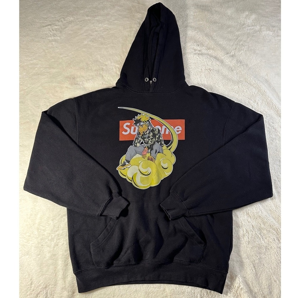 Black Naruto Supreme Graphic Hoodie Pullover Hooded Sweatshirt Pacific & Co.